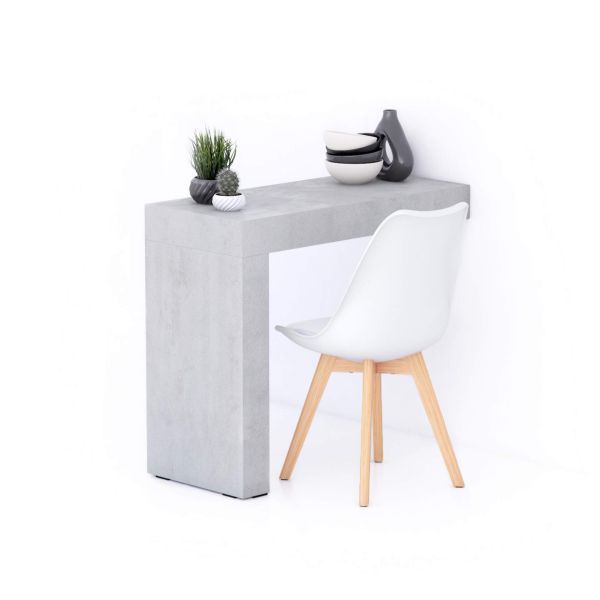 Masă de dining Evolution 90x40, Gri Ciment cu Un Picior