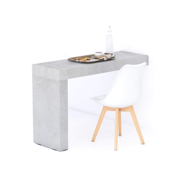 Masă de dining Evolution 120x40, Gri Ciment cu Un Picior