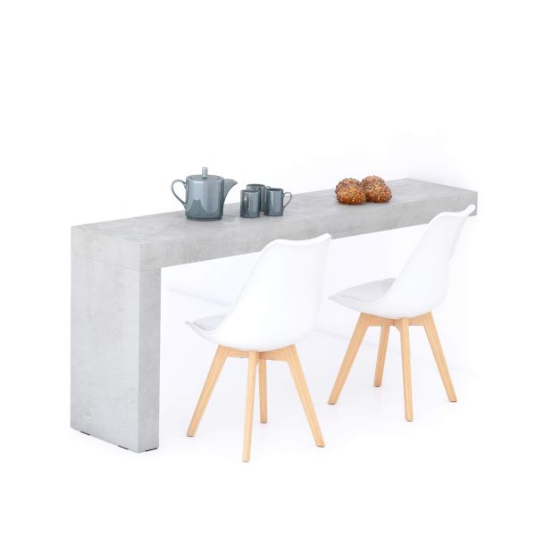 Masă de dining Evolution 180x40, Gri Ciment cu Un Picior