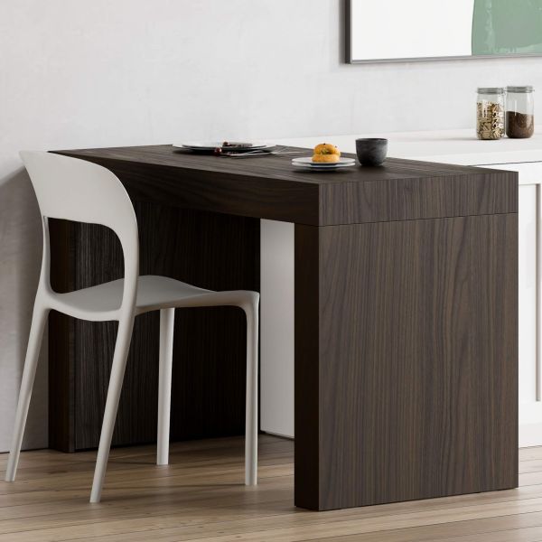 Mesa de jantar Evolution com duas pernas 120x60, nogueira escuro imagem do conjunto 1
