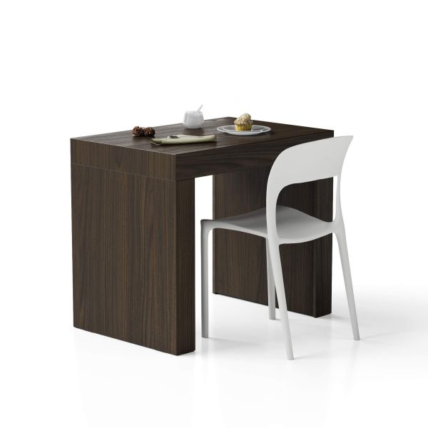 Mesa de jantar Evolution com duas pernas 90x60, nogueira escuro