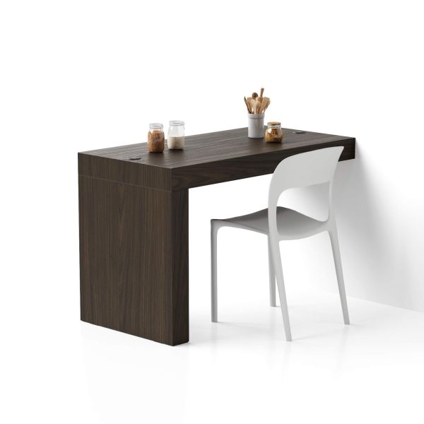 Masă de dining Evolution 120x60, Nuc Închis cu Un Picior și Încărcător Wireless