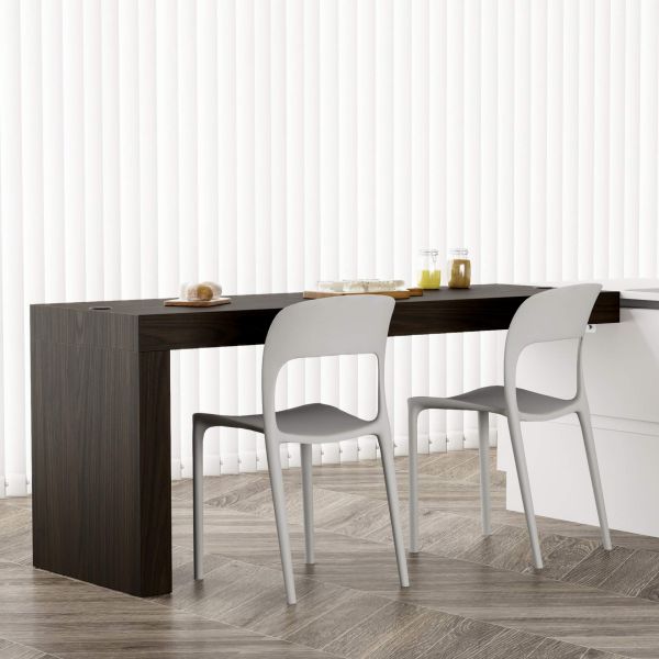 Mesa de jantar Evolution 180x60, nogueira escuro Uma Perna e Carregador Wireless imagem do conjunto 1