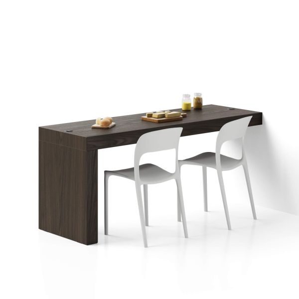 Mesa de jantar Evolution 180x60, nogueira escuro Uma Perna e Carregador Wireless