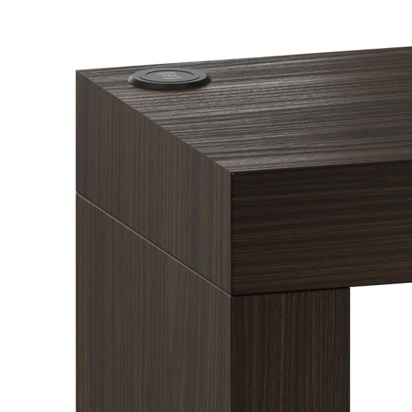 Mesa de jantar Evolution 120x40, nogueira escuro Duas Pernas e Carregador Wireless imagem de pormenor 1