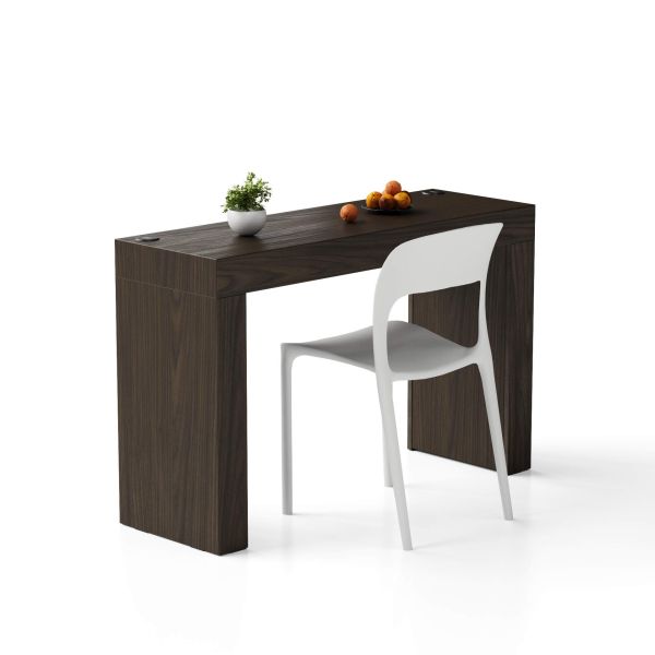 Mesa de jantar Evolution 120x40, nogueira escuro Duas Pernas e Carregador Wireless