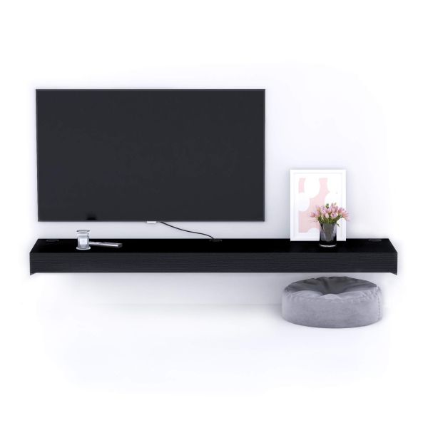 Tv wandmeble Evolution 180x40, Essen Zwart met Draadloze Oplader detailafbeelding 1
