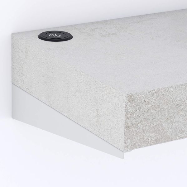 Tv Wandregal Evolution 120 x 40 mit kabellosem Ladegerät, grauer Beton Detailbild 2