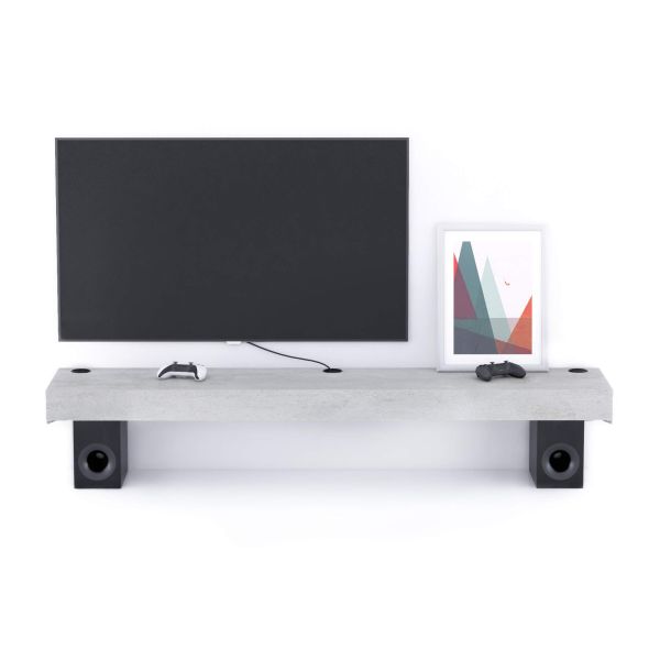 Tv wandmeble Evolution 180x40, Cement Grijs met Draadloze Oplader detailafbeelding 1