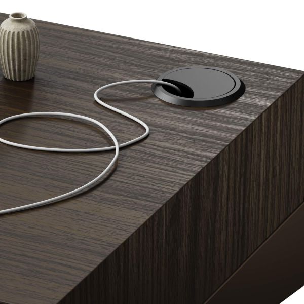 Prateleira de Bar Evolution 180x40, nogueira escuro com Carregador Wireless imagem de pormenor 2