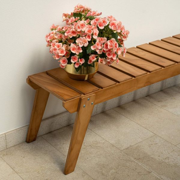 Banco de Jardim Em Madeira, Elena, Cor Teca imagem de pormenor 4