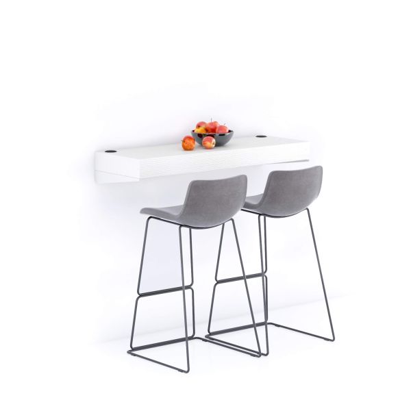 Prateleira de Bar Evolution 120x40, Freixo Branco com Carregador Wireless