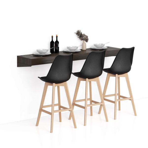 Prateleira de Bar Evolution 180x40, nogueira escuro com Carregador Wireless