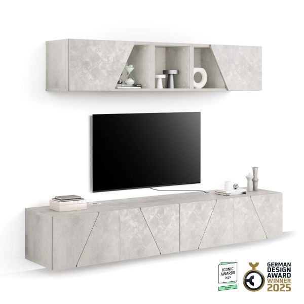 Composición de pared Emma para salón 4, color cemento gris - Main Image