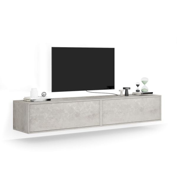 Iacopo woonkamer wandmeubel 1, cement grijs, 208x42x36 cm
