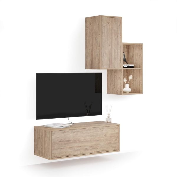 Parede de Tv Iacopo 2, carvalho, 150x42x177 cm