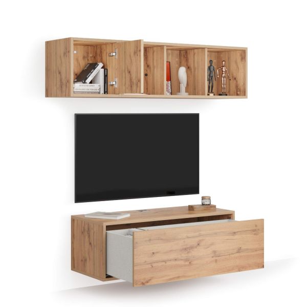 Iacopo woonkamer wandmeubel 3, rustiek eiken, 140x42x150 cm detailafbeelding 1
