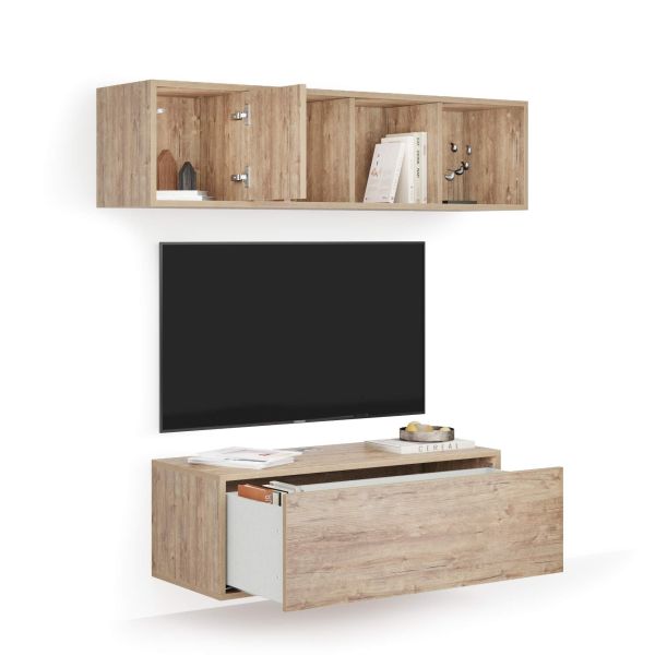 Iacopo woonkamer wandmeubel 3, eiken, 140x42x150 cm detailafbeelding 1