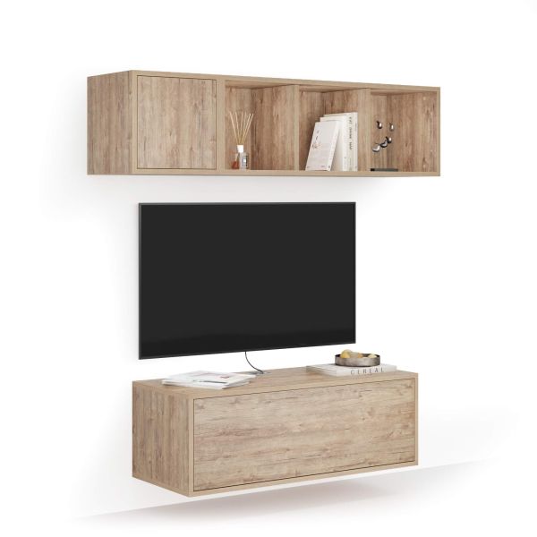 Iacopo woonkamer wandmeubel 3, eiken, 140x42x150 cm