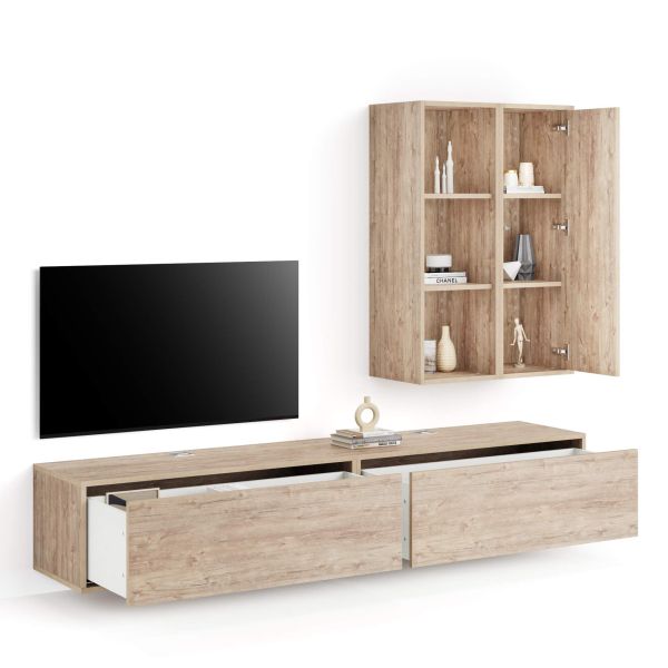 Parede de Tv Iacopo 7, carvalho, 208x42x156 cm imagem de pormenor 1
