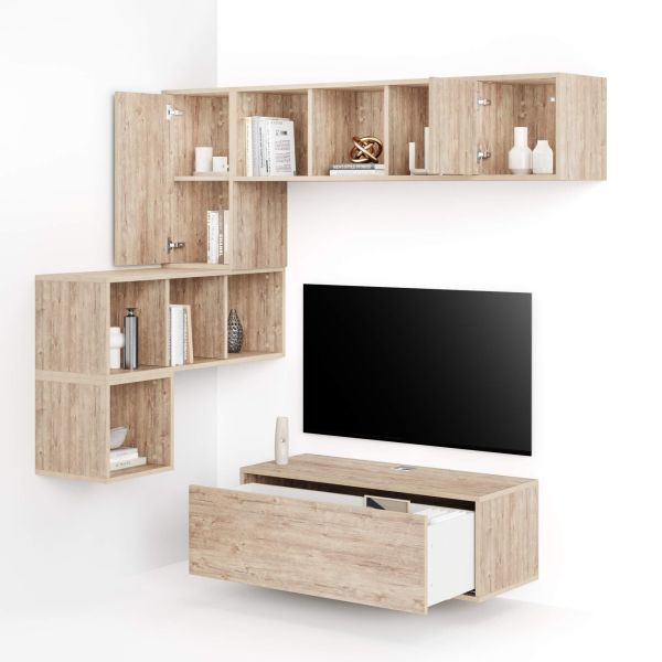 Parede de Tv em canto Iacopo 9, carvalho, 280x42x188 cm imagem de pormenor 1