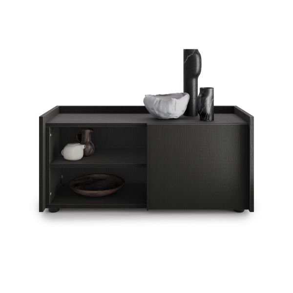Mobilier Jos Romina (93,6x36x44 cm), 1 Ușă, Negru Frasin