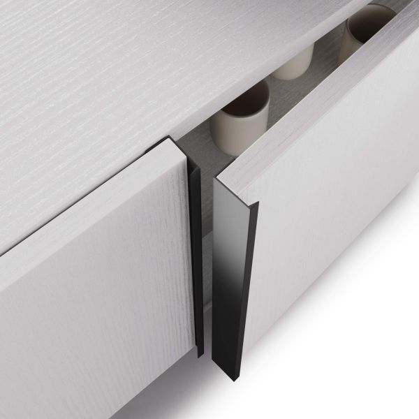 Lowboard Romina (273,6x36x44 cm), 4 Türen, Esche Weiß Detailbild 2