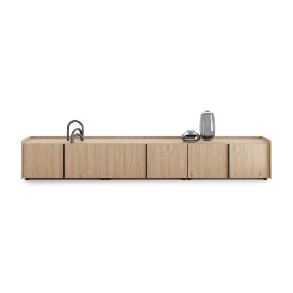 Romina Lage Kast (273.6x36x44 cm), 6 Deuren, Naturel Eiken