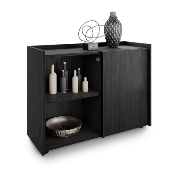 Lowboard Romina (93,6x36x70 cm), 1 Türe, Esche Schwarz Detailbild 1