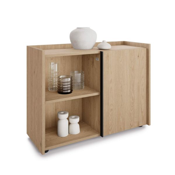 Romina Lage Kast (93.6x36x70 cm), 1 Deur, Naturel Eiken detailafbeelding 2