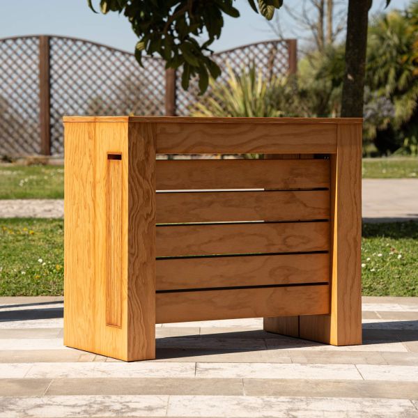 Ausziehbare Konsolentisch mit integriertem Verlängerungsfach Easy, 45(305)x90 cm, in Teak Farbe Detailbild 1