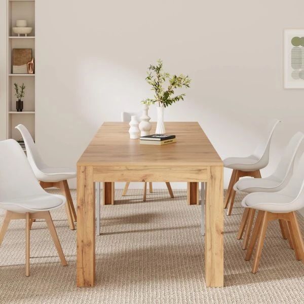 Table Console Extensible avec rallonges intégrées, Easy, 45(305)x 90 cm, Bois Rustique