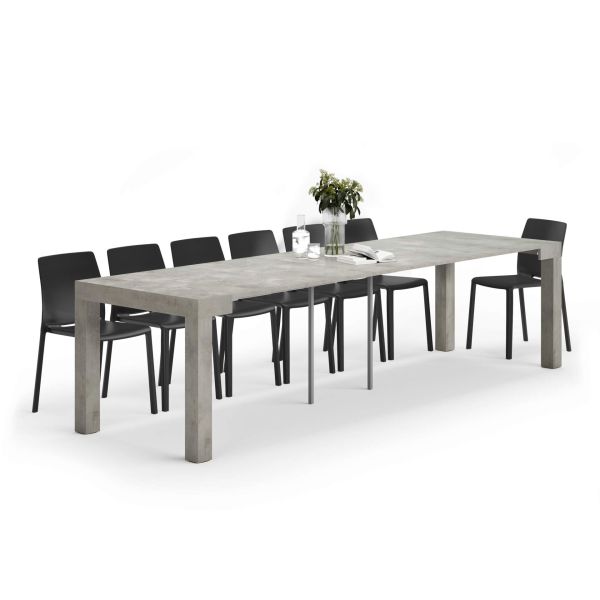 Masă Consolă Extensibilă First, 45(305)x90 cm, Gri Ciment