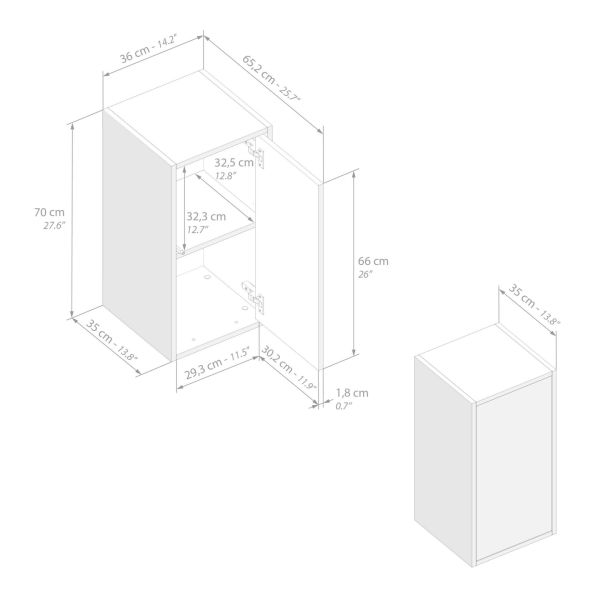 Parede de Tv Iacopo 2, cimento cinza, 150x42x177 cm imagem técnica 3