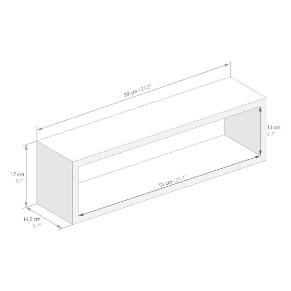 4er-Set Iacopo Würfelregale, Eiche Technisches Bild 1