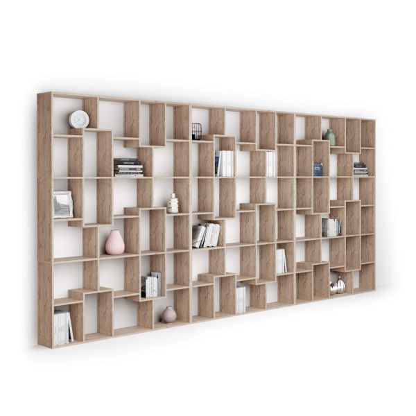 Bibliotecă de perete XXL Iacopo (482,4 x 236,4 cm), Stejar