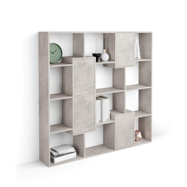Boekenkast S Iacopo met deuren (160,8 x 158,2 cm), Cementgrijs