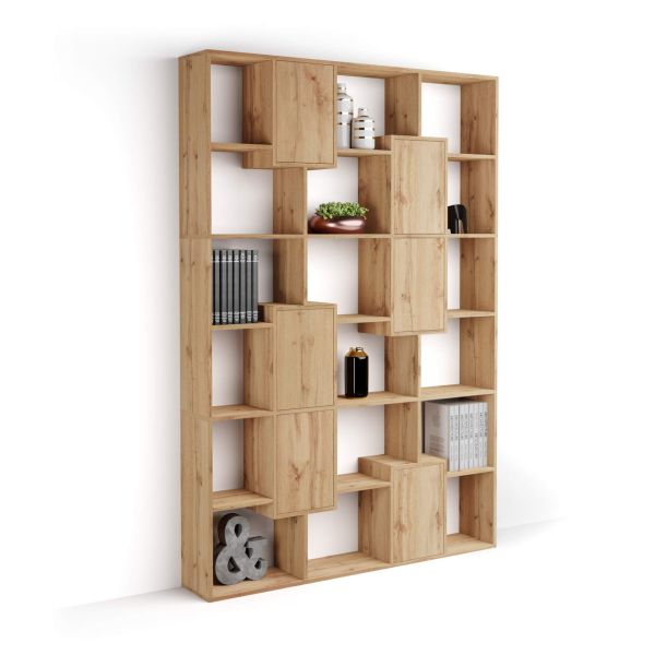 Bibliotecă M Iacopo cu uși (160,8 x 236,4 cm), Stejar Rustic
