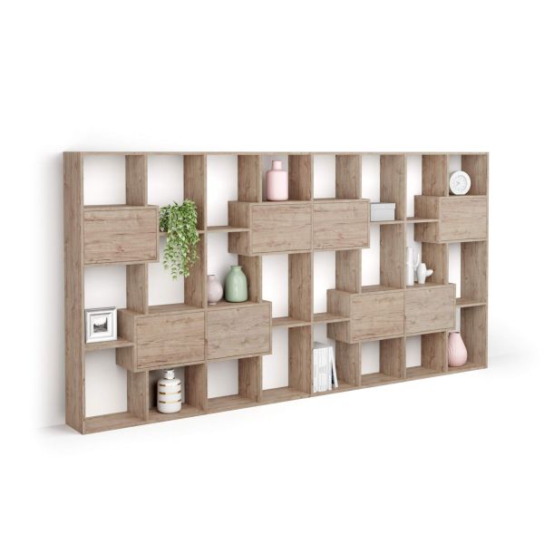 Bibliotecă L Iacopo cu uși (160,8 x 314,6 cm), Stejar