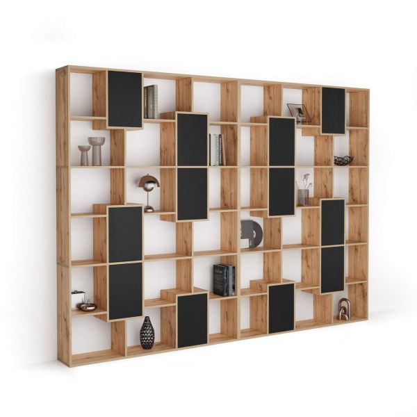 Estante XL Iacopo Carvalho Rústico com portas Freixo Preto (321,6 x 236,4 cm)