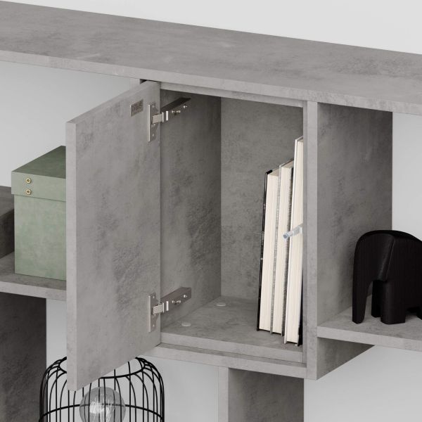Boekenkast M Iacopo met deuren (160,8 x 236,4 cm), Cementgrijs detailafbeelding 2