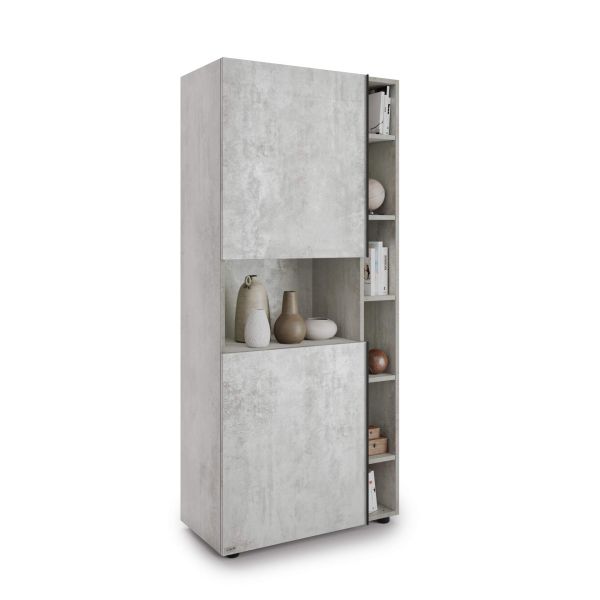Bibliotecă Modulară Romina (76,8 x 173,6 cm), Gri Ciment