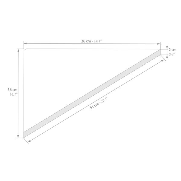 4er-Set Easz Eckregale, grauer Beton Technisches Bild 1