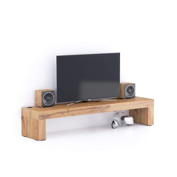 TV-Meubel Evolution 180x40, Rustiek Eiken, met Draadloze Oplader
