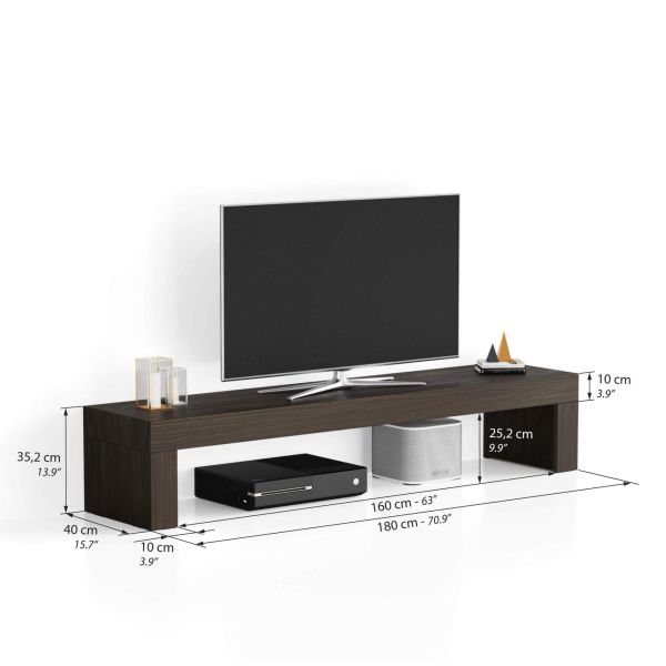 Móvel de TV Evolution 180x40, nogueira escuro imagem técnica 1