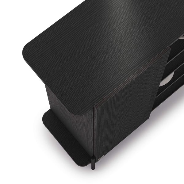 Hoge Olivia Dressoir met 1 Deur (97x40,3x120 cm), Essen Zwart detailafbeelding 4