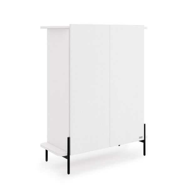 Aparador Alto Olivia com 2 Portas (97x40,3x120 cm), Freixo Branco imagem de pormenor 2
