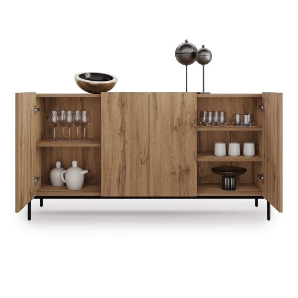 Olivia Dressoir met 4 Deuren (167x40,3x81,7 cm), Rustiek Eiken detailafbeelding 1