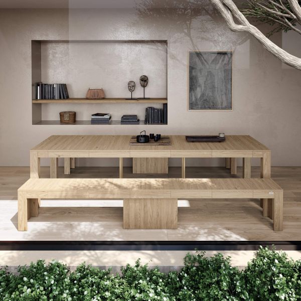 Rachele Extendable Bench 67,5(292)x35,6 cm, Light Oak