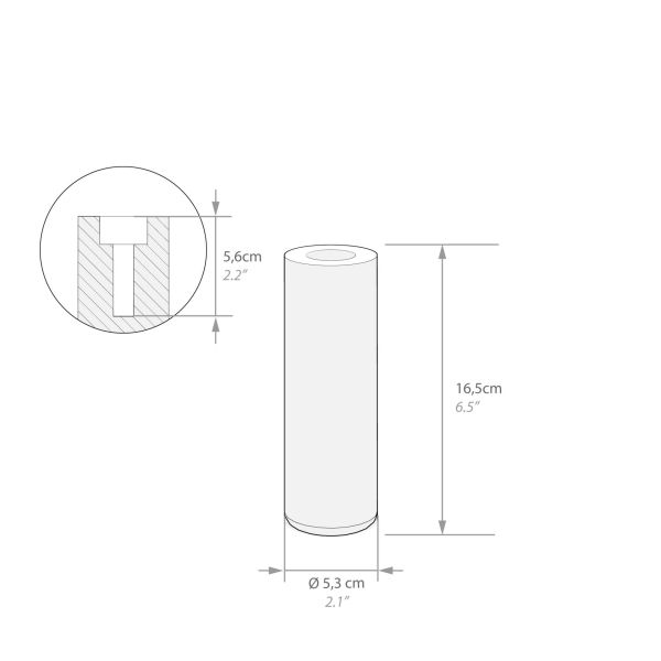 4er-Set Bettbeine aus massivem Buchenholz, H 16,5 cm Technisches Bild 1